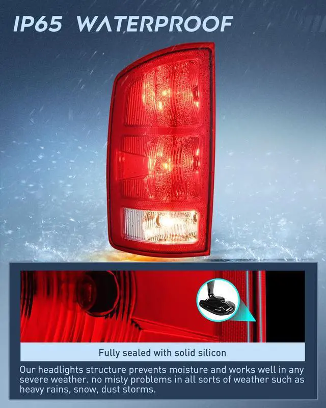 Alt view image 4 of 7 - Taillight Assembly Compatible with 2002 2003 2004 2005 2006 Dodge Ram 1500 2500 3500 Rear Lamp Replacement OE Style Driver Side