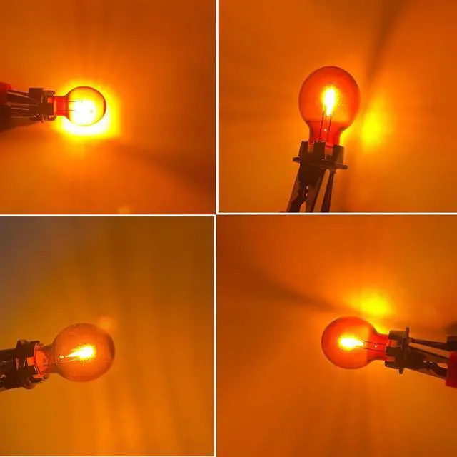 Alt view image 6 of 6 - Front Turn Signa Lights Bulbs for Ford 2013-2020 Fusion, 2014-2023 Transit Connect, 2019-2024 Edge Amber Halogen Turn Signal Blinkers/Parking Flasher Light Lamp Bulbs DS7Z13466A