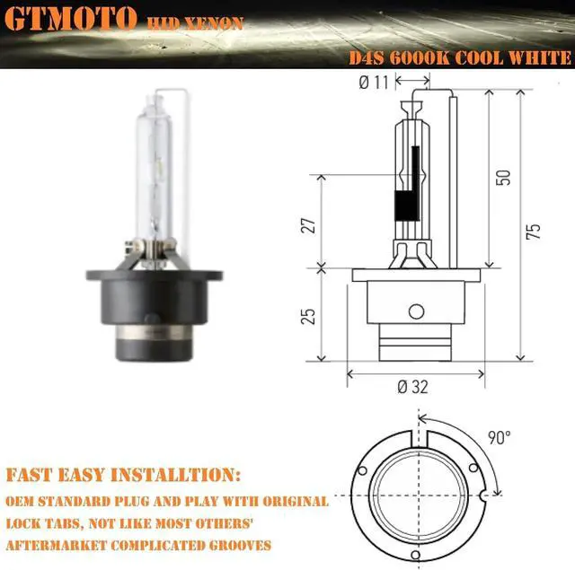 Alt view image 4 of 7 - D4S Bulbs for 2007-2015 Lexus ES350 ES 350 Headlights HID Low Beam