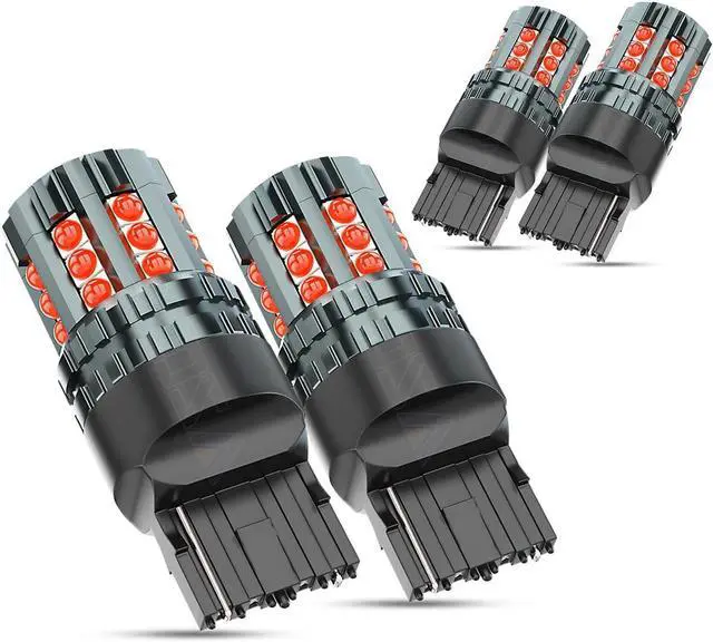 Main image of 7444 LED Brake/Tail Light Bulbs For Chevy Silverado 1500 2500 3500 2015 2016 2017 2018 2019 2020 2021 2022, 300% Brightness, Brilliant Red, 7440R 7443R Taillight, Plug and Play, Waterproof, Pack of 4
