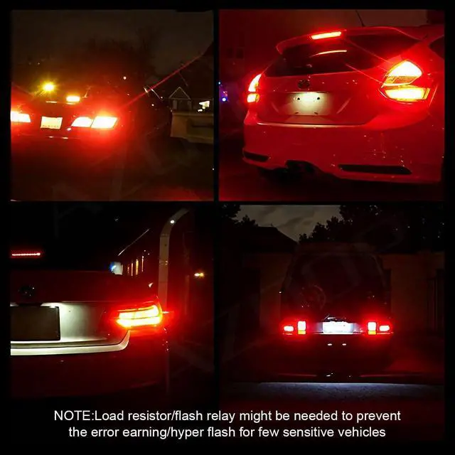 Alt view image 5 of 7 - 7444 LED Brake/Tail Light Bulbs For Chevy Silverado 1500 2500 3500 2015 2016 2017 2018 2019 2020 2021 2022, 300% Brightness, Brilliant Red, 7440R 7443R Taillight, Plug and Play, Waterproof, Pack of 4