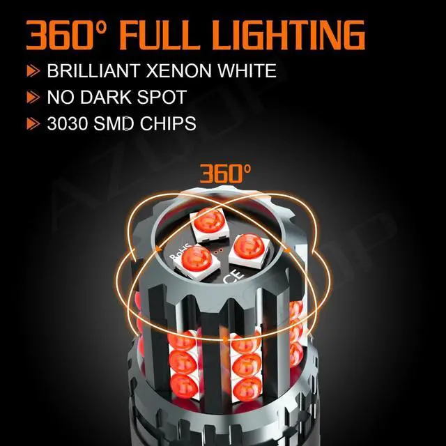 Alt view image 6 of 7 - 7444 LED Brake/Tail Light Bulbs For Chevy Silverado 1500 2500 3500 2015 2016 2017 2018 2019 2020 2021 2022, 300% Brightness, Brilliant Red, 7440R 7443R Taillight, Plug and Play, Waterproof, Pack of 4
