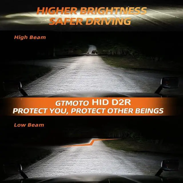 Alt view image 3 of 6 - D2R Xenon Bulbs for Infiniti G35 I30 I35 M45 Q45 QX4 QX56 Headlights HID Low Beam Only, 6000K Cool White Lamp Replaces 26297-9B90A OEM 35W D2RC1 Front Dipped Light, 2-Pack
