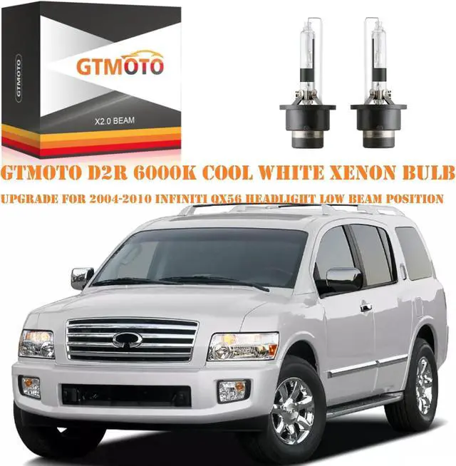 Alt view image 6 of 6 - D2R Xenon Bulbs for Infiniti G35 I30 I35 M45 Q45 QX4 QX56 Headlights HID Low Beam Only, 6000K Cool White Lamp Replaces 26297-9B90A OEM 35W D2RC1 Front Dipped Light, 2-Pack