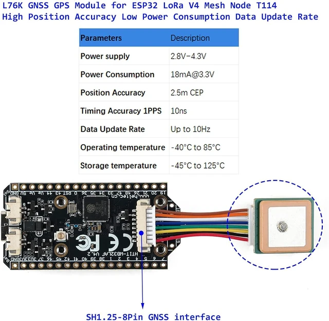 Alt view image 3 of 5 - ESP32 LoRa V4 Development Board ESP32-S3 SX1262 LoRa Kit + L76K GNSS GPS Module