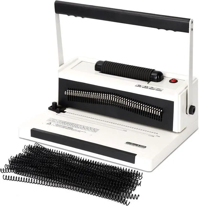 Main image of Vagbstu Spiral Binding Machine with Electric Coil Inserter and Adjustable Side Margin, 20-Sheet Manual Punch,46 Fully Disengageable Dies,4:1 Pitch,Binds up to 500 Sheets-Includes 100 Coils