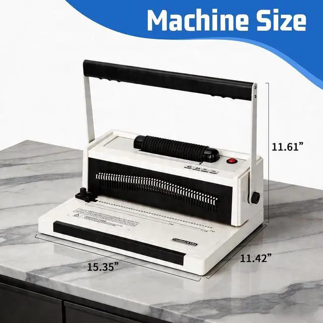 Alt view image 2 of 7 - Vagbstu Spiral Binding Machine with Electric Coil Inserter and Adjustable Side Margin, 20-Sheet Manual Punch,46 Fully Disengageable Dies,4:1 Pitch,Binds up to 500 Sheets-Includes 100 Coils