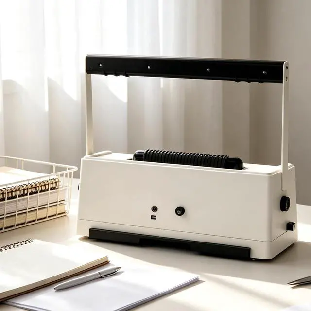 Alt view image 7 of 7 - Vagbstu Spiral Binding Machine with Electric Coil Inserter and Adjustable Side Margin, 20-Sheet Manual Punch,46 Fully Disengageable Dies,4:1 Pitch,Binds up to 500 Sheets-Includes 100 Coils