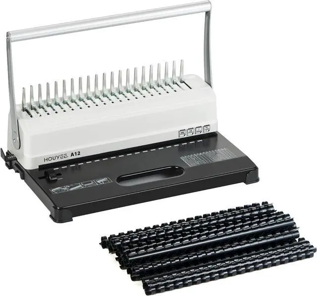Main image of Binding Machine, 19 Holes, 450 Sheets, Comb Binding Machines with 50 PCS 1/2" Comb Binding Spines, Comb Binder Machine for Letter Size PaperAdjustable Margin