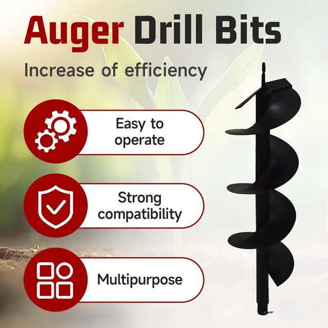 Alt view image 3 of 7 - Earth Auger Drill Bits 4" 6" 8" 10" 12" for gaseous Powered Post Fence Hole Digger (8inch)