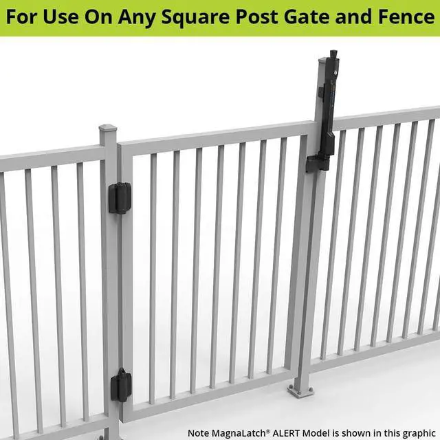 Alt view image 3 of 7 - MLTPTCA1CAPSPKA Pool Safety Gate Hardware Kit with MagnaLatch Top Pull 20-inch Gate Latch, Self-Closing TruClose Hinges and Safety Cap for Child Protection & Spacer for 2" Gate Gaps