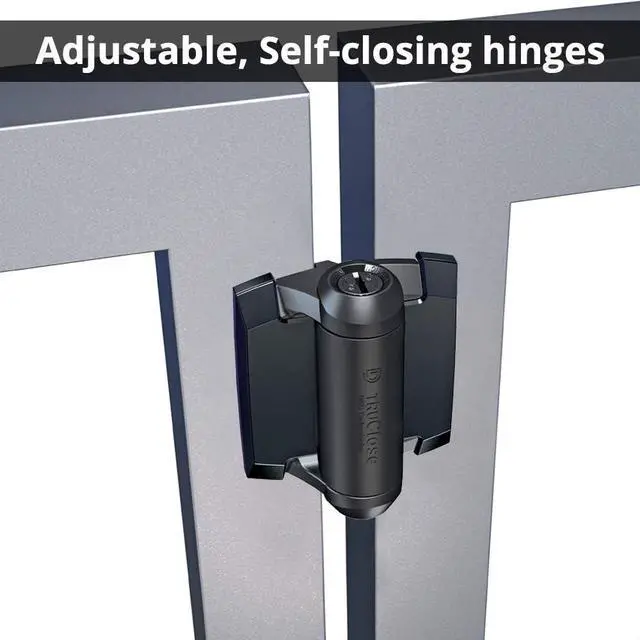 Alt view image 4 of 7 - MLTPTCA1CAPSPKA Pool Safety Gate Hardware Kit with MagnaLatch Top Pull 20-inch Gate Latch, Self-Closing TruClose Hinges and Safety Cap for Child Protection & Spacer for 2" Gate Gaps