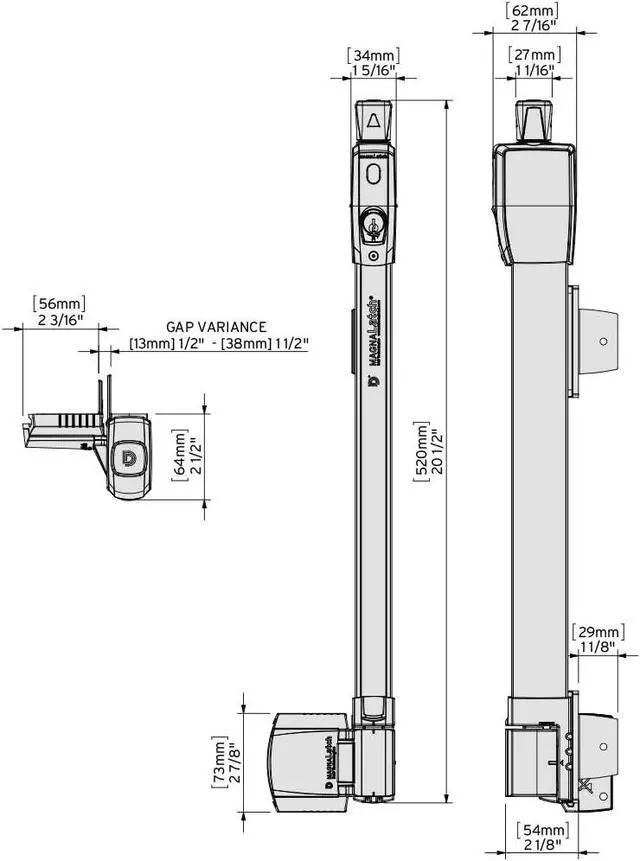 Alt view image 6 of 7 - MLTPTCA1CAPSPKA Pool Safety Gate Hardware Kit with MagnaLatch Top Pull 20-inch Gate Latch, Self-Closing TruClose Hinges and Safety Cap for Child Protection & Spacer for 2" Gate Gaps