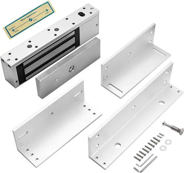 Main image of Electric Magnetic Lock with Z and L Bracket 500KG 1200LBS Holding Force Electromagnet Lock 12V Fail Safe NC Mode Single Door for Access Control System (1200Lbs with Z and L Bracket)