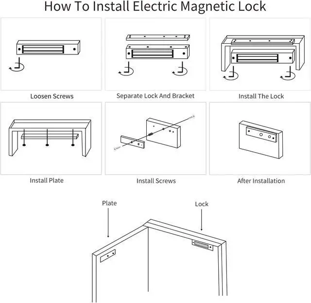 Alt view image 6 of 7 - Electric Magnetic Lock with Z and L Bracket 500KG 1200LBS Holding Force Electromagnet Lock 12V Fail Safe NC Mode Single Door for Access Control System (1200Lbs with Z and L Bracket)