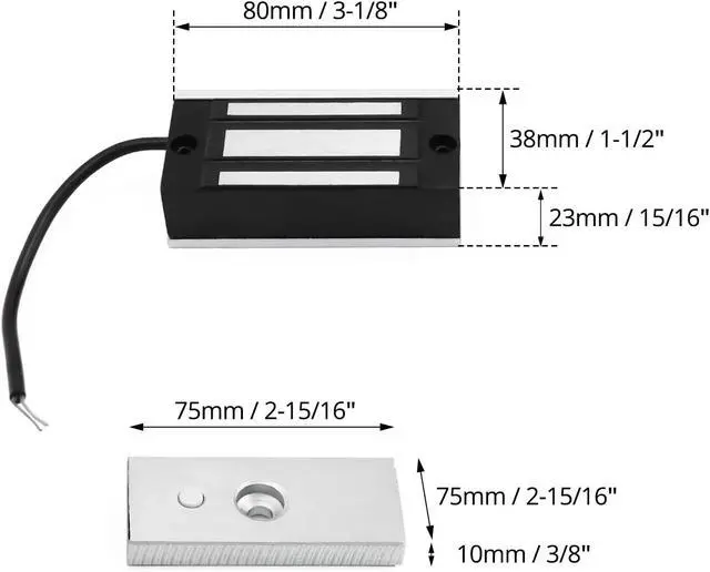 Alt view image 6 of 7 - 4 Pack Electric Magnetic Lock, 60kg 130LBs Holding Force Electric Magnetic Lock for Door Access Control System Electromagnet Fail-Safe NC Mode