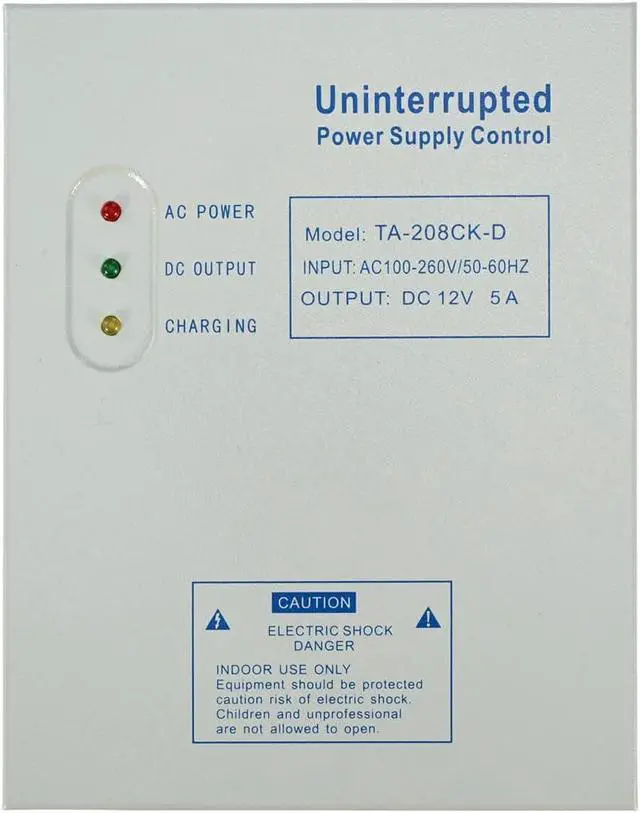 Alt view image 2 of 6 - Power Supply Controller for Door Access System Electric Lock Intercom Camera Input 110V-240V AC to Output 12V DC 5A