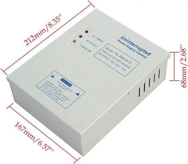 Alt view image 5 of 6 - Power Supply Controller for Door Access System Electric Lock Intercom Camera Input 110V-240V AC to Output 12V DC 5A