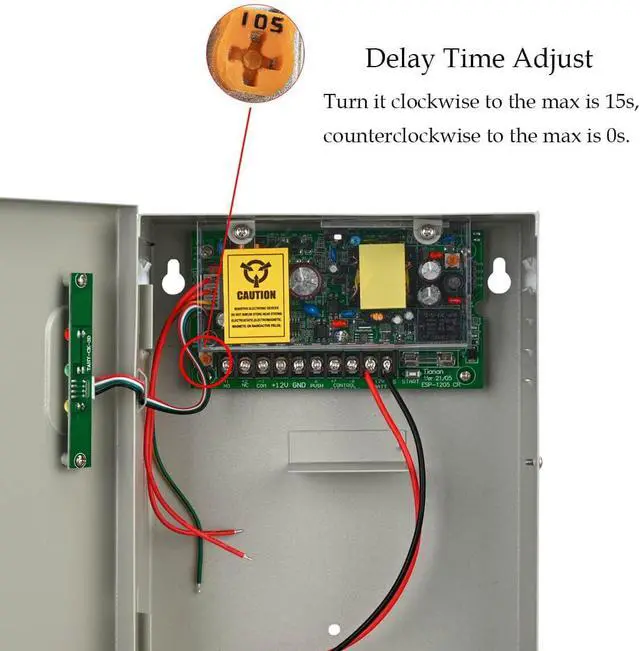 Alt view image 6 of 6 - Power Supply Controller for Door Access System Electric Lock Intercom Camera Input 110V-240V AC to Output 12V DC 5A