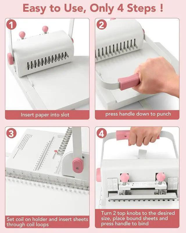 Alt view image 5 of 7 - Binding Machine Hole Pitch 2:1 - Portable Book Binding Kit with 10PCS 5/8'' Binding Wires & Plier, for DIY Notebooks, Albums, Journals, and Calendars Circle Holes, 20 Sheet Punch Capacity