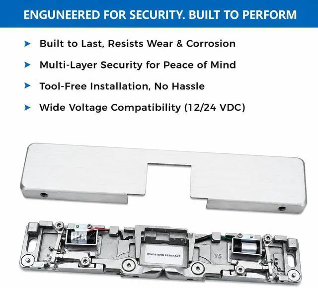 Alt view image 3 of 7 - 9400630 9400 Series Electric Strike, Satin Stainless Steel Finish, Perfect Replacement for HES - 9400630 9400 Series Stainless Steel Slim-Line Surface Mounted Electric Strike Body