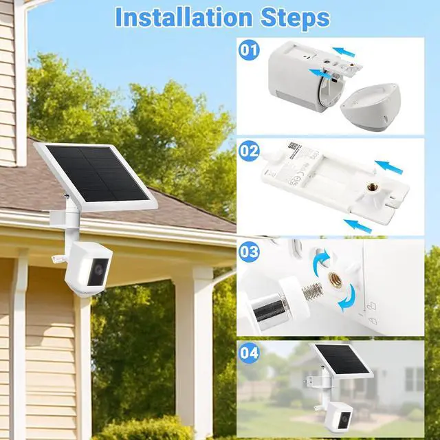 Alt view image 6 of 7 - 2-in-1 No-Drill Gutter Mount Bracket for Ring Cameras & Solar Panels