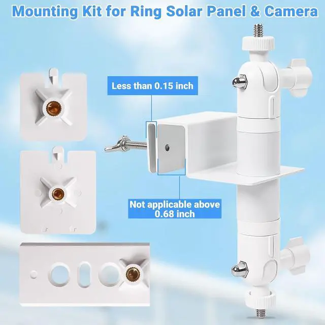 Alt view image 7 of 7 - 2-in-1 No-Drill Gutter Mount Bracket for Ring Cameras & Solar Panels
