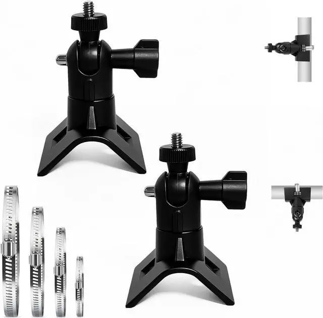Main image of Universal Steel Security Camera Vertical Pole Mount Bracket with 4 Loops