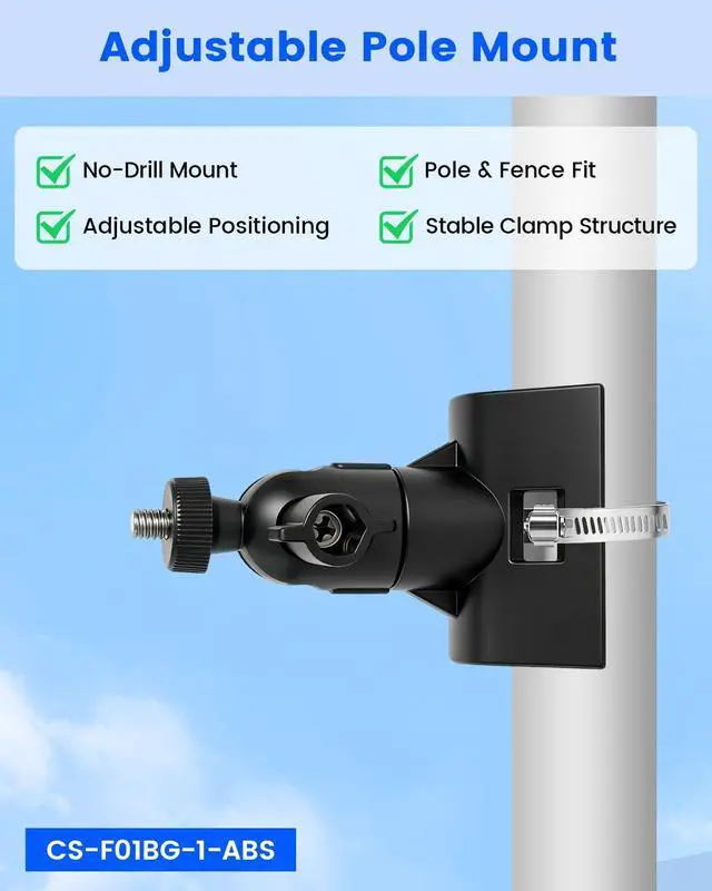 Alt view image 2 of 7 - Universal Steel Security Camera Vertical Pole Mount Bracket with 4 Loops