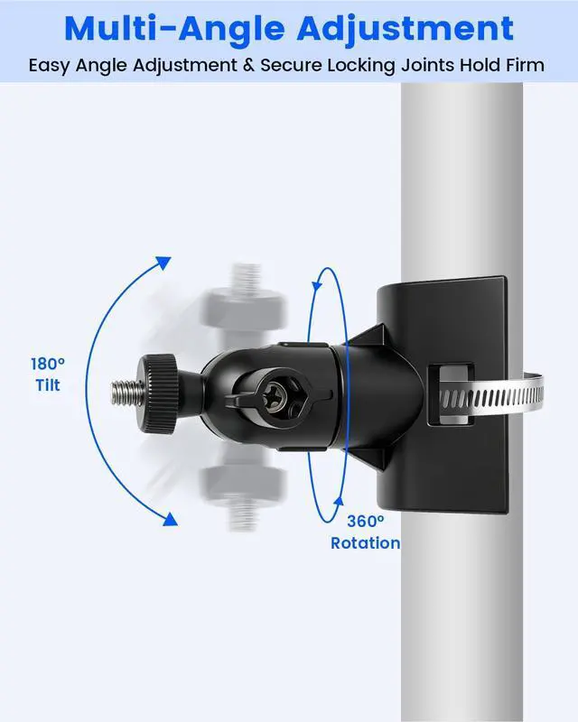 Alt view image 5 of 7 - Universal Steel Security Camera Vertical Pole Mount Bracket with 4 Loops
