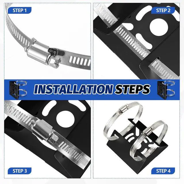 Alt view image 5 of 6 - 6 Pcs Universal Vertical Pole Mount for Security Camera Wall Mounting Bracket with 6 Loops Solid Metal Pole Bracket for CCTV Camera Indoor Outdoor Solar Panel LED Wall/ Stage Light (Black)