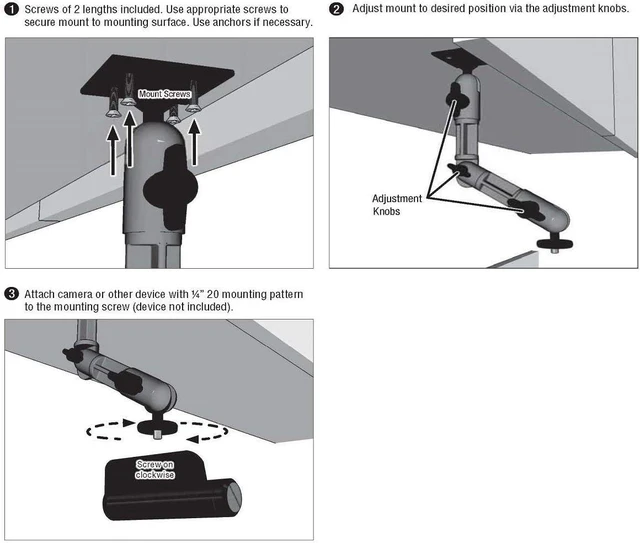 Alt view image 4 of 4 - Camera Wall Mount Robust Aluminum Construction, Easy Installation, Precision Adjustments for Any Angle, Great for CCTV Cameras, Camcorders & More