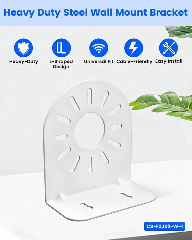 Alt view image 2 of 7 - Universal L-Shape CCTV Camera Bracket, Metal Security Wall Mount Bracket