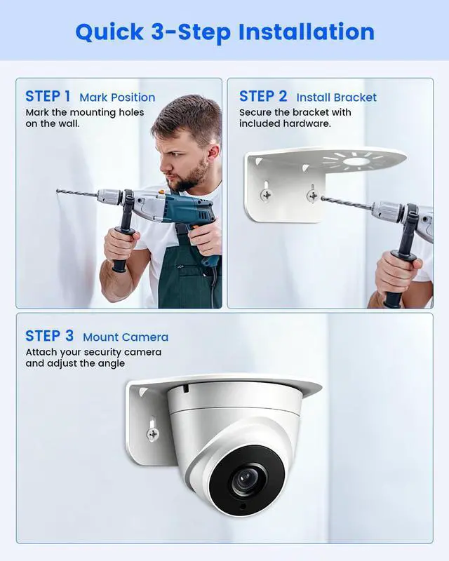 Alt view image 5 of 7 - Universal L-Shape CCTV Camera Bracket, Metal Security Wall Mount Bracket