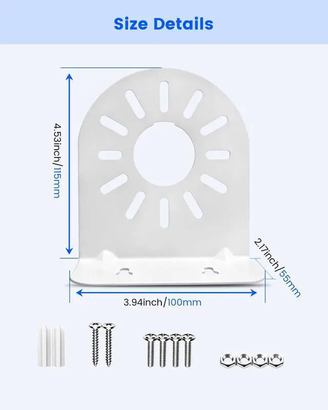 Alt view image 7 of 7 - Universal L-Shape CCTV Camera Bracket, Metal Security Wall Mount Bracket