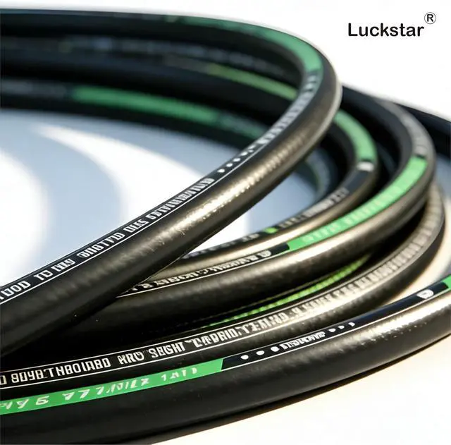 Alt view image 6 of 7 - 20Ft 1/2 Inch Hydraulic Hose (EN853 SAE 100R2AT -45MPa/6525PSI, 2-Layer Steel Braided),Heavy-Duty Industrial Hydraulic Oil Hose with Fittings