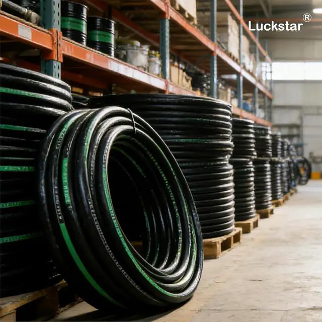 Alt view image 7 of 7 - 20Ft 1/2 Inch Hydraulic Hose (EN853 SAE 100R2AT -45MPa/6525PSI, 2-Layer Steel Braided),Heavy-Duty Industrial Hydraulic Oil Hose with Fittings