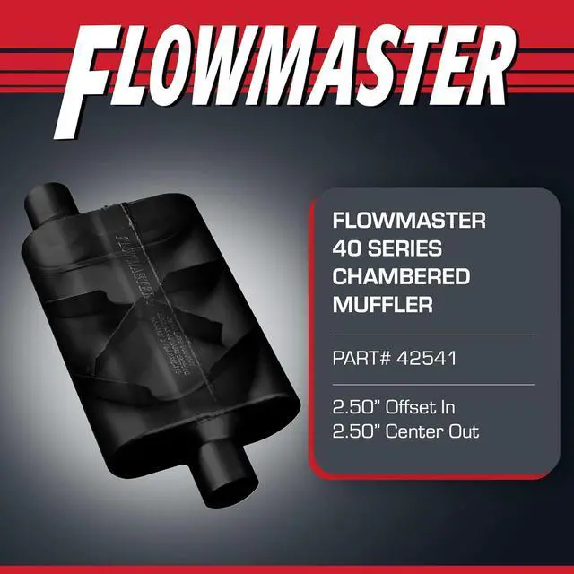 Alt view image 2 of 7 - 42541 40 Series Muffler - 2.50 Offset In and 2.50 Center Out - Aggressive Sound