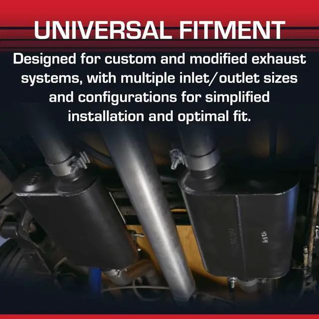 Alt view image 7 of 7 - 42541 40 Series Muffler - 2.50 Offset In and 2.50 Center Out - Aggressive Sound