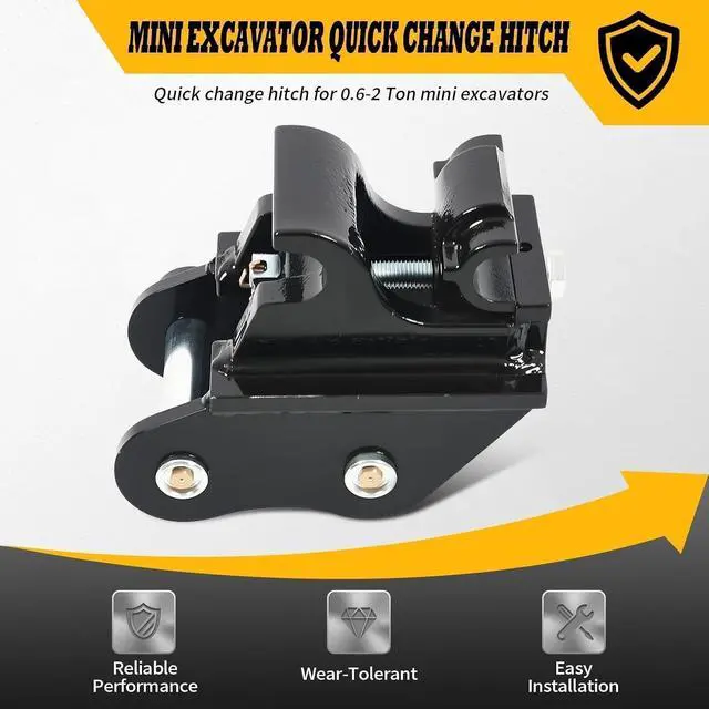 Alt view image 2 of 7 - Quick Hitch Coupler Compatible with Mini Excavator 25mm Pin