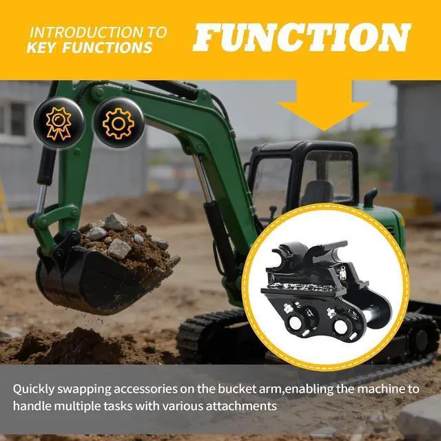 Alt view image 4 of 7 - Quick Hitch Coupler Compatible with Mini Excavator 25mm Pin