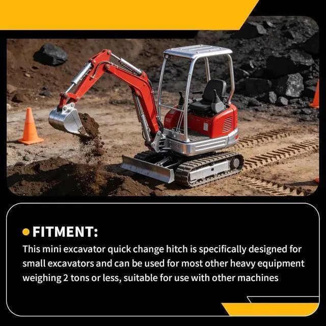 Alt view image 5 of 7 - Quick Hitch Coupler Compatible with Mini Excavator 25mm Pin