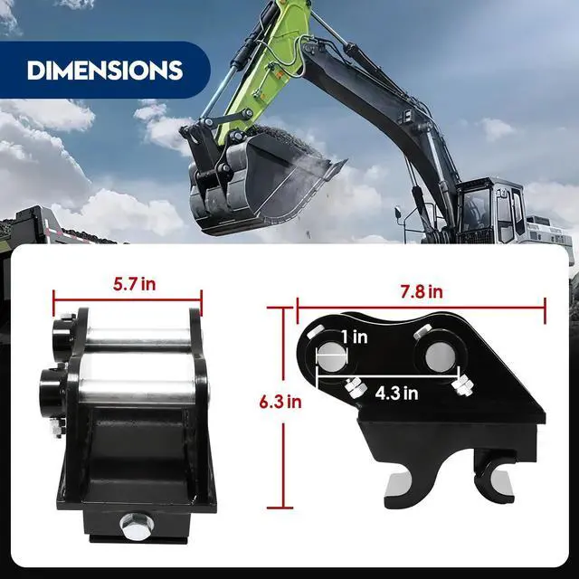 Alt view image 3 of 6 - Mini Excavator Quick Coupler - Mechanical Quick Change Hitch Attachment for 0.8-3 Tons Small Diggers, Compatible Quick Connect Coupler with 25mm Hole Durable Steel Design