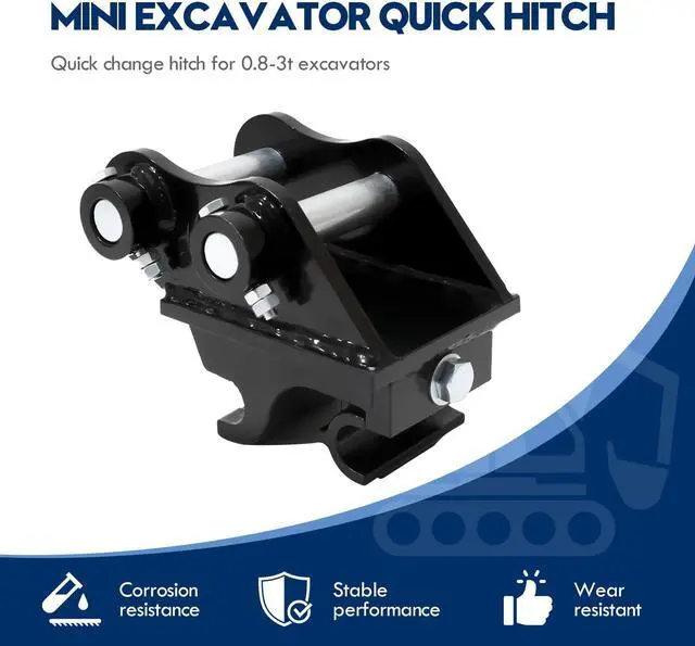 Alt view image 4 of 6 - Mini Excavator Quick Coupler - Mechanical Quick Change Hitch Attachment for 0.8-3 Tons Small Diggers, Compatible Quick Connect Coupler with 25mm Hole Durable Steel Design