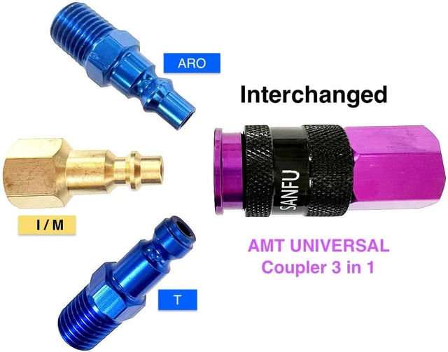 Alt view image 5 of 7 - Polyurethane (PU) Air Hose 1/4-Inch x 100ft Reinforced, Lightweight Anti-Low Temperature 300PSI, 1/4 Swivel Industrial Aluminum Quick Coupler & Plug, Bend Restrictor, Purple (100)