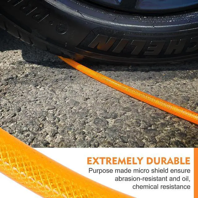 Alt view image 6 of 7 - Air Compressor Hose 1/4 Inch x 100 Feet Flexeel Reinforced Polyurethane (PU) Air Hose with Fittings, Bend Restrictors, 1/4" Industrial Quick Coupler and Plug Kit