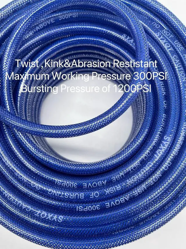 Alt view image 4 of 7 - Polyurethane(PU) 1/4-Inch Reinforced,Air Hose with 1/4 Swivel Industrial Quick Coupler and Plug,Bend Restrictor (Dark Blue, 100FT)