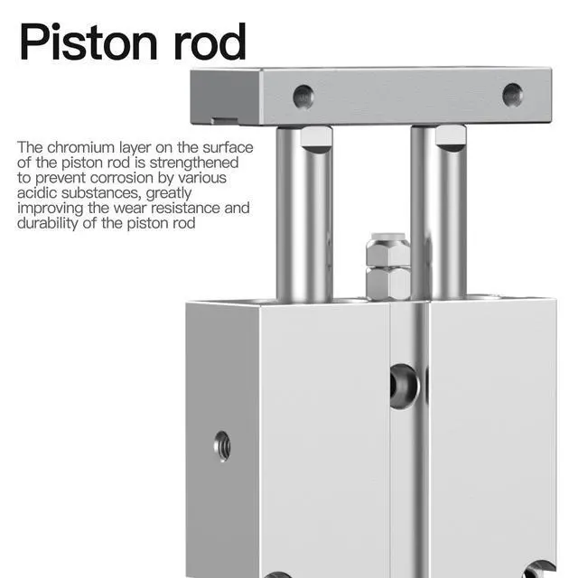 Alt view image 7 of 7 - TN Dual Axis Dual Rod Pneumatic Cylinder 1-1/4 inch (32mm) Bore 2 inch (50mm) Stroke, Magnetic Double Action Aluminum Air Cylinder (TN32-50)