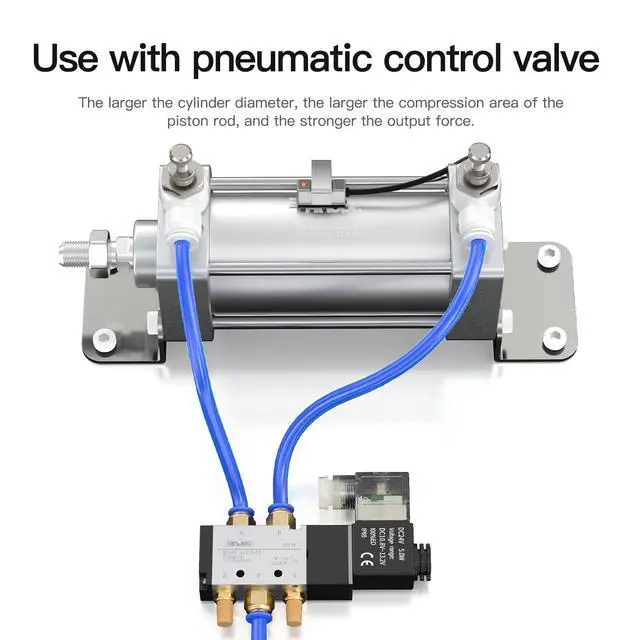 Alt view image 3 of 7 - SC Air Cylinder 2 inch (50mm) Bore 6 inch (150mm) Stroke, Double Acting Aluminum Pneumatic Cylinder for Industrial Automation (SC50X150)