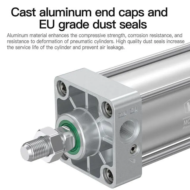 Alt view image 6 of 7 - SC Air Cylinder 2 inch (50mm) Bore 6 inch (150mm) Stroke, Double Acting Aluminum Pneumatic Cylinder for Industrial Automation (SC50X150)